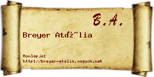 Breyer Atália névjegykártya
